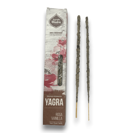 Incienso Sahumerio Artesanal Yagra Rosa Vainilla Sagrada Madre - 6 Varillas Premium