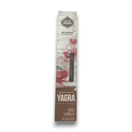 Incienso Sahumerio Artesanal Yagra Rosa Vainilla Sagrada Madre - 6 Varillas Premium