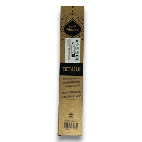 Incienso Benjuí Natural Sagrada Madre Benzoin Tranquilidad - Sahumerio 8 varillas gruesas Ecológico - Origen India