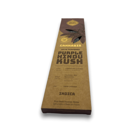 Fioletowe kadzidło Hindu Kush Indica Sacred Mother Cannabis - Ręcznie robione kadzidło 6 grubych pałeczek - Nie zawiera CBD ani