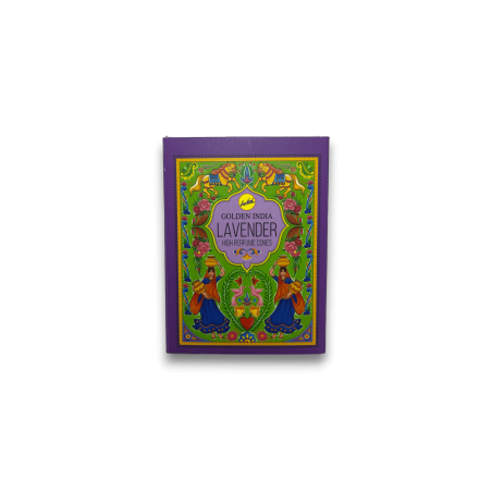 Lavendel Backflow Wierookkegels Golden India Sree Vani Indian Heritage - Pak van 12 blackflow kegeltjes