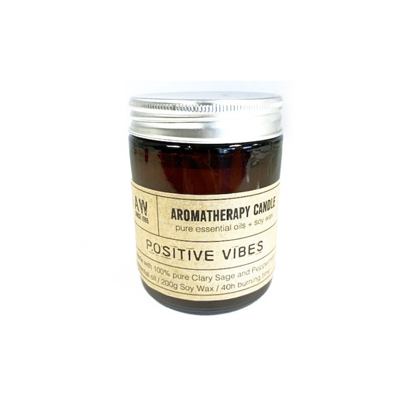 Aromatherapy Candle - Positive Vibrations-AROMATHERAPY CANDLES WITH SOY WAX-HOSTENATURA