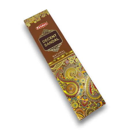 Incienso Tridev Sandalo Decent Sandal - Natural Incense Sticks - 10 varillas gruesas