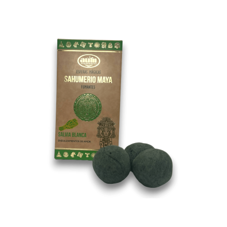 Bombitas Defumación Maya Salvia Blanca AUM FRAGRANCES - Esferas Mágicas Sahumerio Maya 8 bombitas incienso Purificación