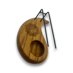 Arzător Palo Santo Yin și Yang Tear Design Lemn de Teak - 15x8.5cm - Realizat manual