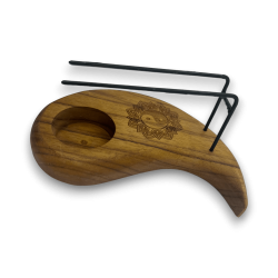 Arzător Palo Santo Yin și Yang Tear Design Lemn de Teak - 15x8.5cm - Realizat manual