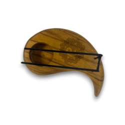 Arzător Palo Santo Yin și Yang Tear Design Lemn de Teak - 15x8.5cm - Realizat manual