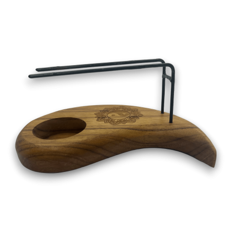 Quemador de Palo Santo Diseño Yin y Yang Lágrima Madera de Teca - 15x8,5cm - Hecho a Mano