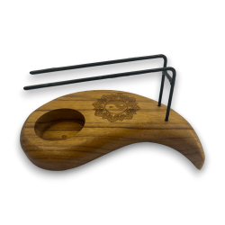 Arzător Palo Santo Yin și Yang Tear Design Lemn de Teak - 15x8.5cm - Realizat manual