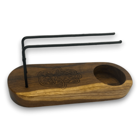 Palo Santo Kleiner Design Hamsa Teak Holzbrenner - 15x5,5cm - Handgefertigt