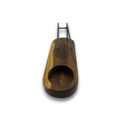 Bruciatore Palo Santo piccolo in legno di teak design Hamsa - 15x5,5 cm - fatto a mano