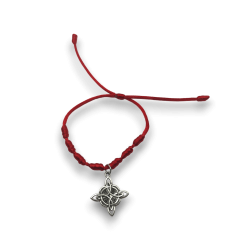 Bracelet noeud de sorcière et corde rouge 7 noeuds - HOSTENATURA