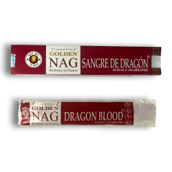 Incenso Sangue de Dragão GOLDEN NAG Sangue de Dragão Masala Agarbathi - 1 embalagem de 15gr.