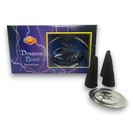 Conos de Incienso Sangre de Dragón SAC Dragons Blood Incense Cones - 1 cajetilla de 10 conos
