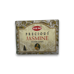 HEM Jasmine Incense Cones - Conos de incenso Precious Jasmine - 1 caixa de 10 conos