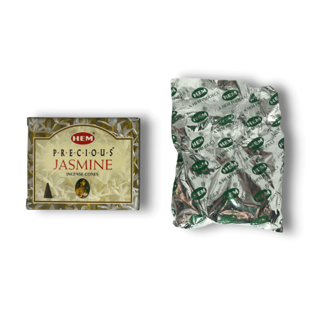 HEM Jasmine Incenso Cones - Cones de Incenso Jasmim Precioso - 1 caixa de 10 cones