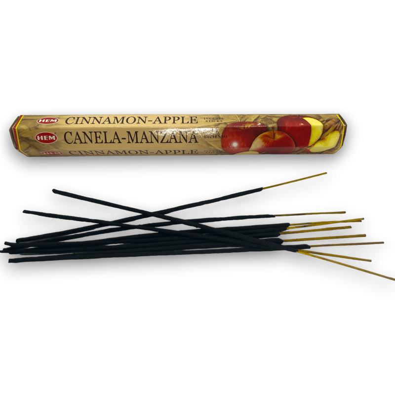 Incenso de Canela e Maçã HEM Canela Maçã - 1 caixa de 20 paus-INCENSOS HEM-HOSTENATURA