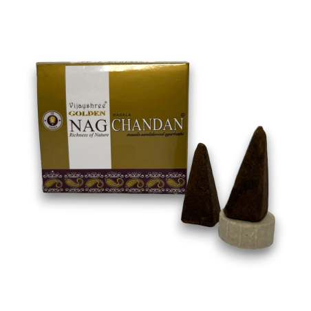 Chandan Räucherkegel GOLDEN NAG - Schachtel mit 10 Kegeln