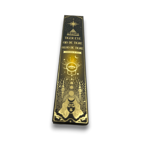 Incienso Ojo de Tigre AROMA Smudge Kit Incienso Crystal - Barritas de incienso con minerales - 1 cajita de 20gr.