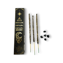 Encens Tourmaline AROMA Smudge Kit Encens Cristal - Bâtonnets d’encens minéraux - 1 boite de 20gr.