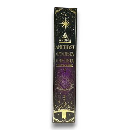 Amethyst Räucherstäbchen AROMA Räucherset Räucherstäbchen Kristall - Räucherstäbchen mit Mineralien - 1 Schachtel mit 20gr.