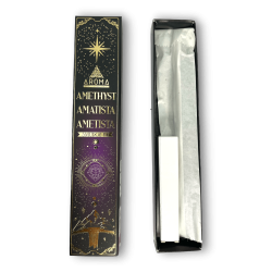 Amethyst Räucherstäbchen AROMA Smudge Crystal Incense Kit – Räucherstäbchen mit Mineralien – 1 Schachtel mit 20 g.