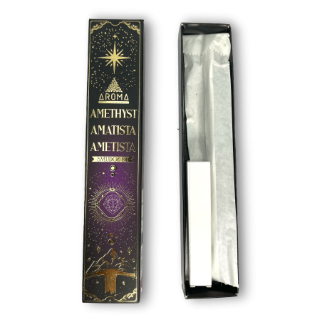 Incienso Amatista AROMA Smudge Kit Incienso Crystal - Barritas de incienso con minerales - 1 cajita de 20gr.