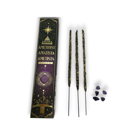 Zestaw kadzidełek Amethyst AROMA Smudge Crystal - Kadzidełka z minerałami - 1 opakowanie 20gr.