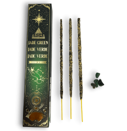 Green Jade Incense AROMA Smudge Crystal Incense Kit - Kadzidełka z minerałami - 1 opakowanie 20gr.