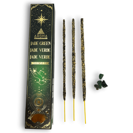Incienso Jade Verde AROMA Smudge Kit Incienso Crystal - Barritas de incienso con minerales - 1 cajita de 20gr.