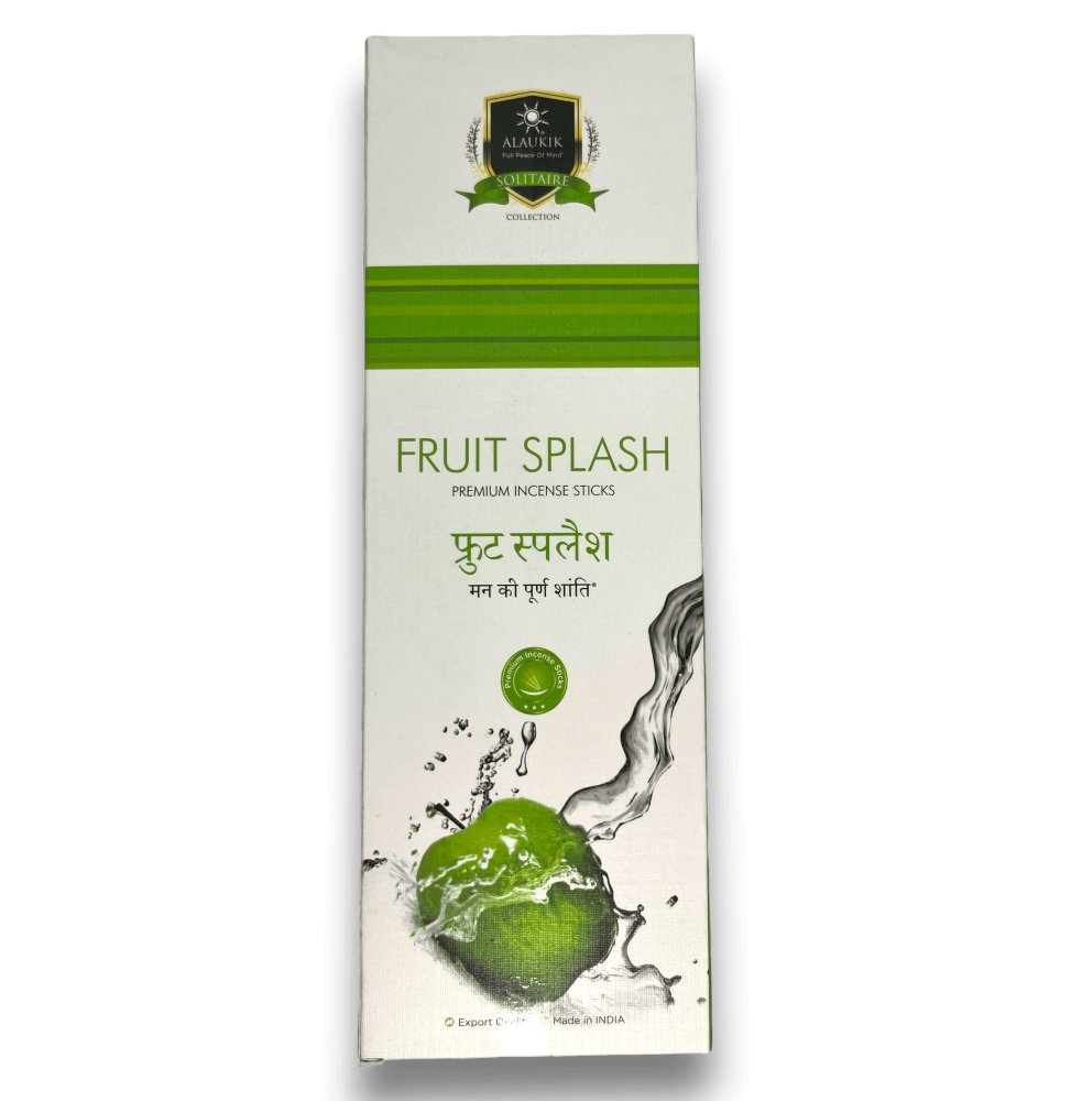 Encens Alaukik Floral Splash - Fruit Splash - Grand paquet 90gr - 55-65 bâtons - Fabriqué en Inde