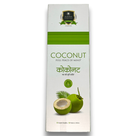 Incienso Alaukik Coco - Coconut - Paquete Grande 90gr - 55-65 varillas - Hecho en India