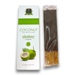 Tămâie Alaukik Coco - Nucă de cocos - Pachet mare 90gr - 55-65 bețe - Fabricat în India