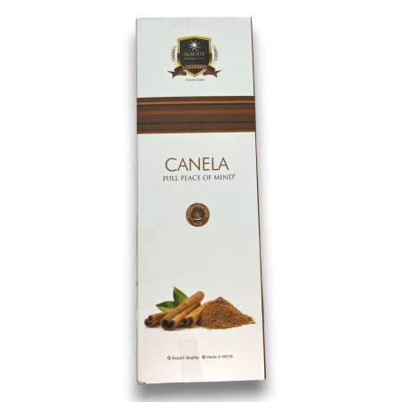 Incenso de Canela Alaukik - Canela - Pacote Grande 90gr - 55-65 palitos - Fabricado na Índia