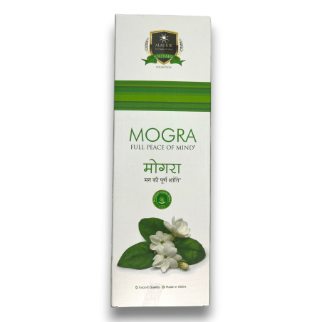 Encens Alaukik Mogra Paquet Gran 90gr - 55-65 varetes - Fet a Índia - Gessamí d'Arabia