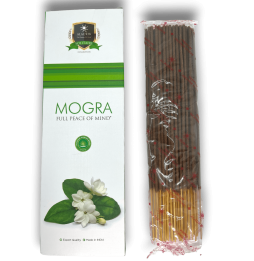 Alaukik Mogra rökelse Stort paket 90gr - 55-65 pinnar - Tillverkad i Indien - Arabisk jasmin
