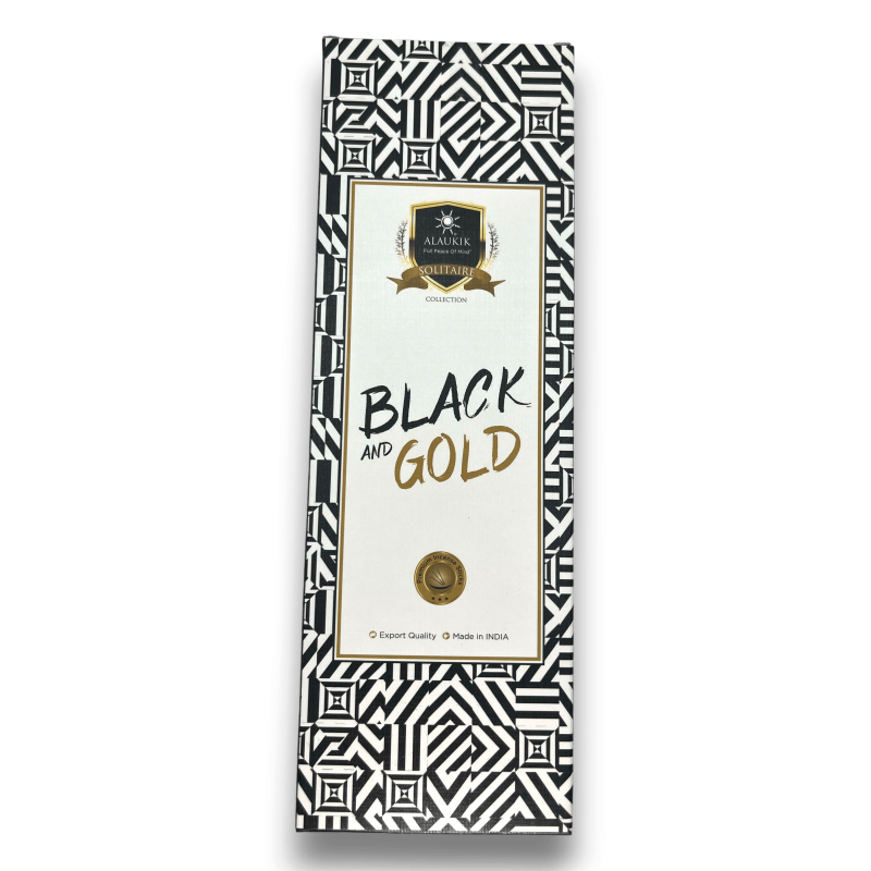 Alaukik Incense Black and Gold Large Pack 90gr - 55-65 sticks - Made in India-ALAUKIK INCENSE-HOSTENATURA