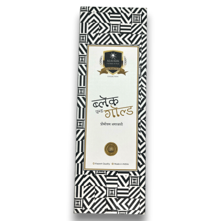 Tamâie Alaukik Negru și Auriu Pachet Mare 90gr - 55-65 bețe - Fabricat în India
