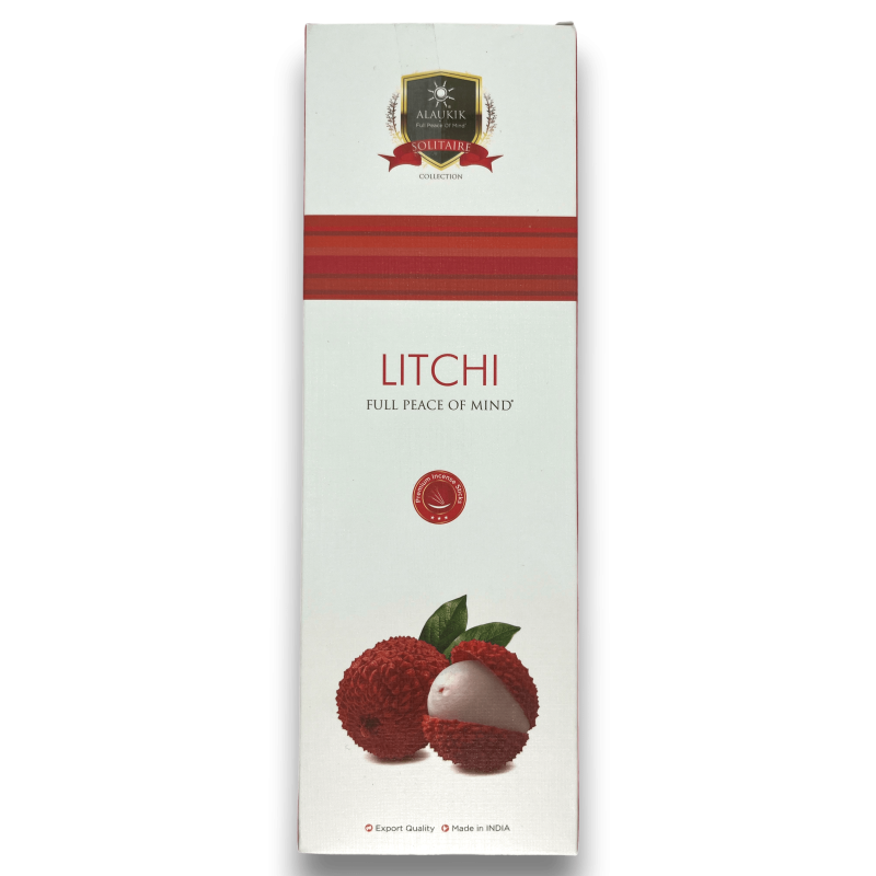 Alaukik Encens Litchi Grand Pack 90gr - 55-65 sticks - Fabriqué en Inde-ENCENS ALAUKIK-HOSTENATURA