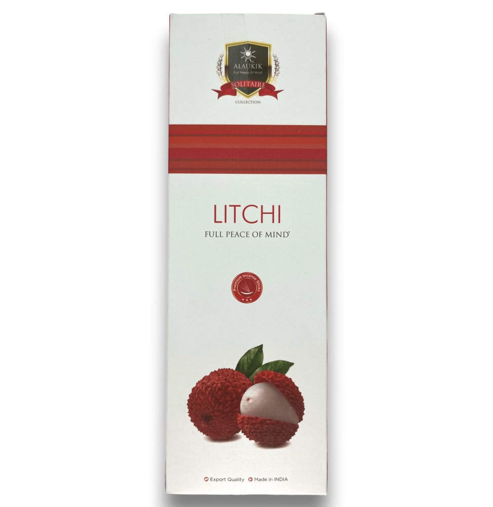 Alaukik Litchi Incense Large Package 90gr - 55-65 sticks - Made in India