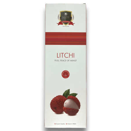 Kadzidło Alaukik Litchi duże opakowanie 90gr - 55-65 sztyftów - Wyprodukowano w Indiach