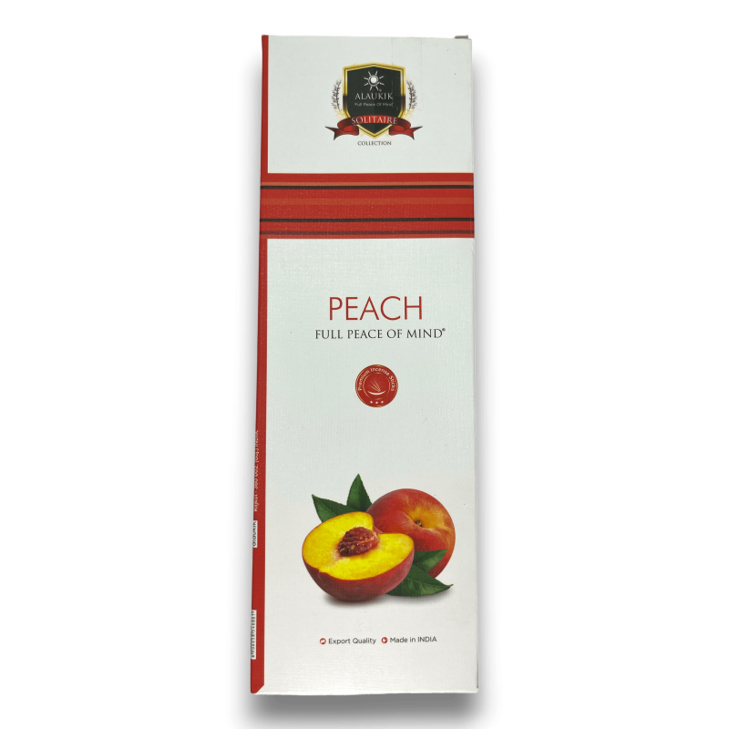 Alaukik Peach - Encens Pêche / Peach - Grand paquet 90gr - 55-65 bâtonnets - Fabriqué en Inde-ENCENS ALAUKIK-HOSTENATURA