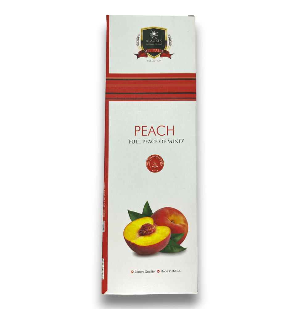 Alaukik Peach - Persika / persika rökelse - Storpack 90gr - 55-65 pinnar - Tillverkad i Indien