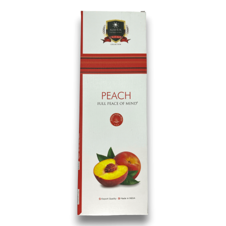 Incenso Alaukik Peach - Pêssego / Pêssego - Pacote Grande 90gr - 55-65 palitos - Fabricado na Índia