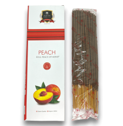 Alaukik Peach - Persika / persika rökelse - Storpack 90gr - 55-65 pinnar - Tillverkad i Indien