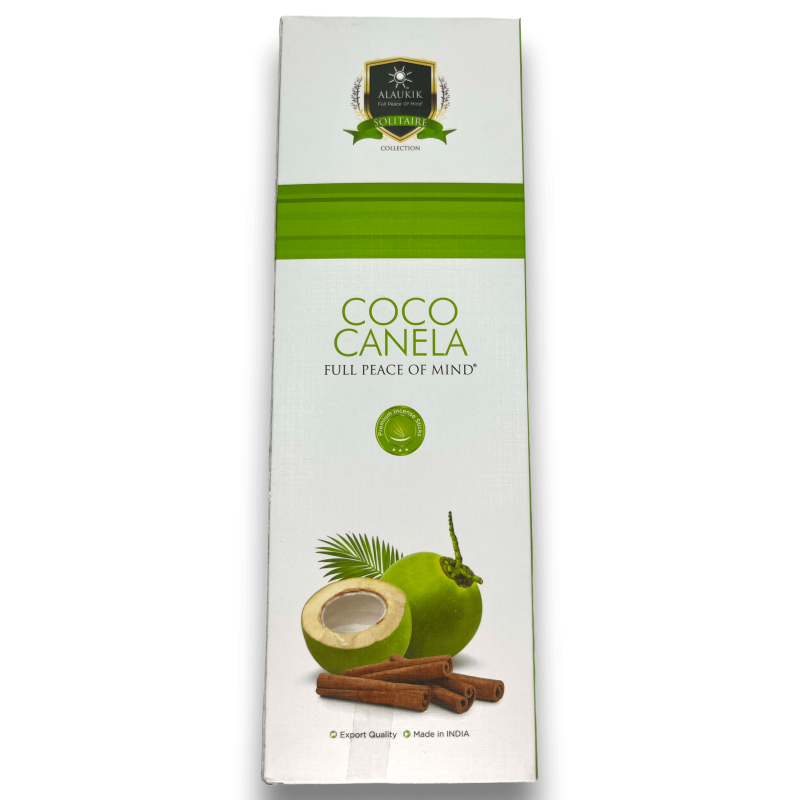 Alaukik Coconut Cinnamon Incense - Kokosnuss-Zimt - Großpackung 90gr - 55-65 Stäbchen - Made in India-ALAUKIK RÄUCHERUNG-HOSTENATURA