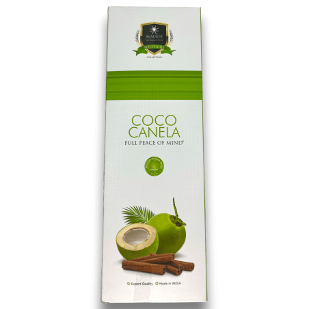 Incienso Alaukik Coco Canela - Coconut Cinnamon - Paquete Grande 90gr - 55-65 varillas - Hecho en India