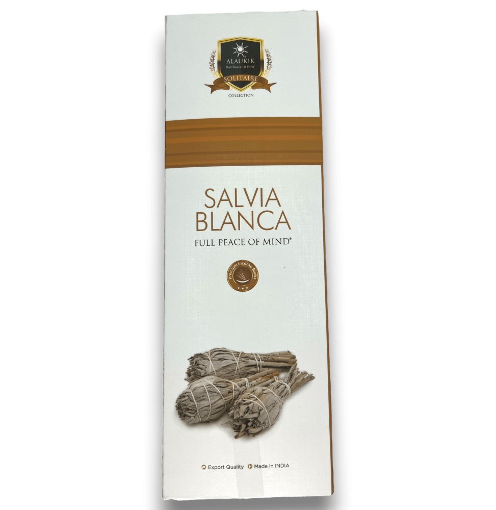 Incenso Alaukik Salvia Bianca - Salvia Bianca - Confezione grande 90gr - 55-65 bastoncini - Made in India