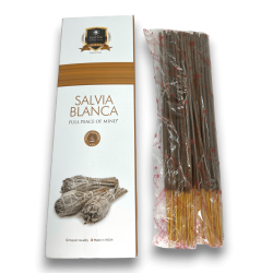 Encens Sauge Blanche Alaukik - Sauge Blanche - Grand Pack 90gr - 55-65 sticks - Fabriqué en Inde