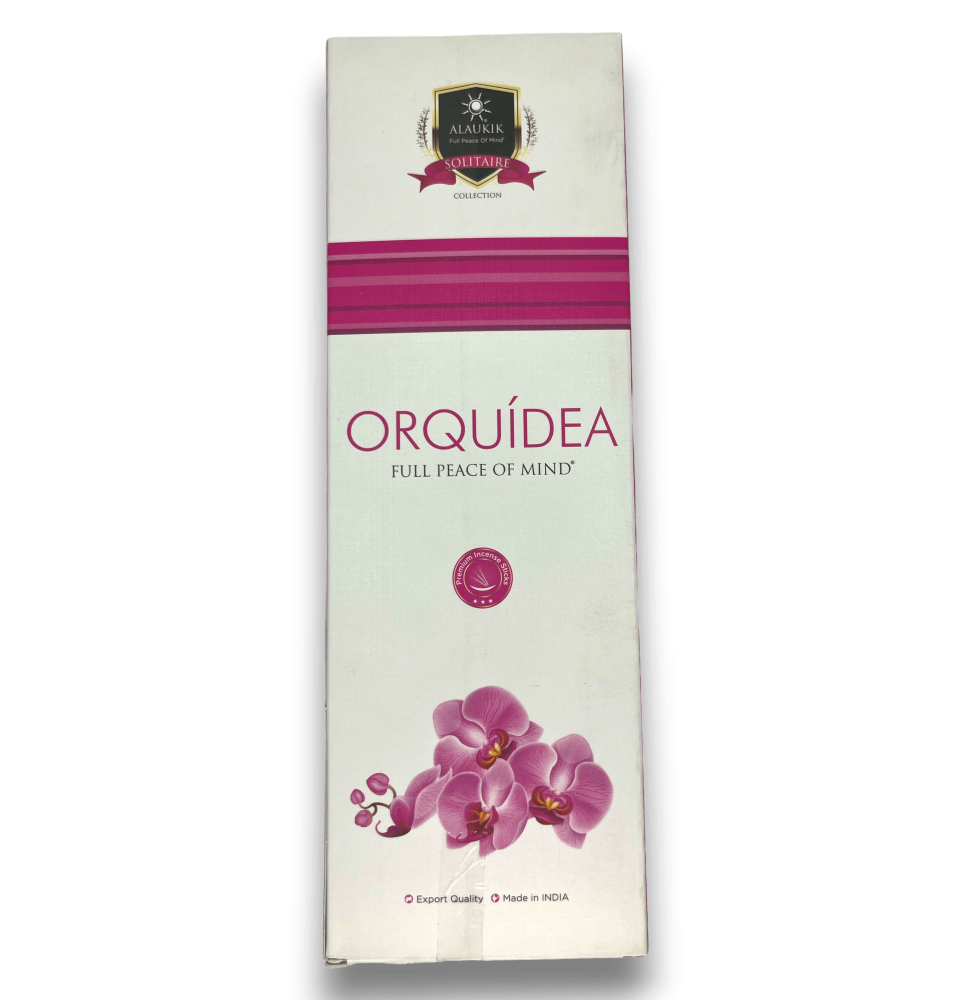 Incenso Alaukik Orchid - Orquídea - Embalagem grande 90gr - 55-65 varetas - Fabricado na Índia